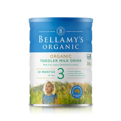 【6罐装】澳洲Bellamys贝拉米3段婴幼儿有机牛奶粉3段 900g  (1-3岁以上)