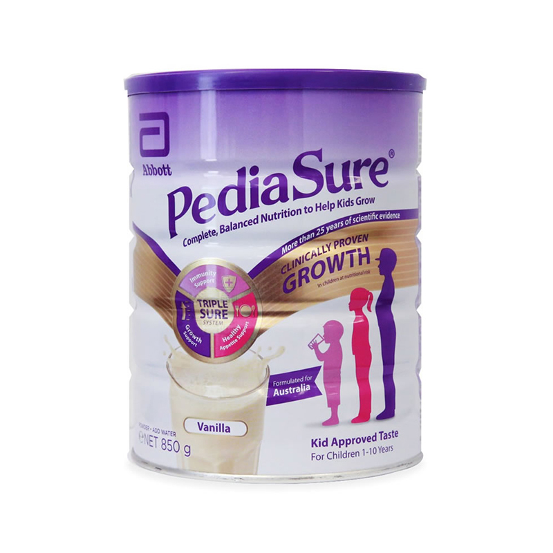 【6罐装】雅培（PediaSure）澳洲小安素1-10岁长高长壮营养奶粉 香草味850g 